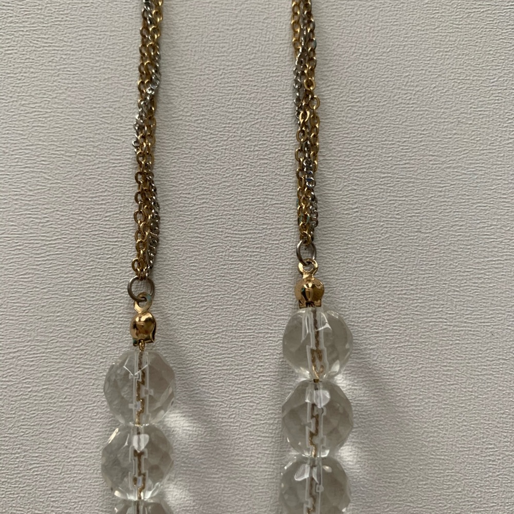 Express necklace beaded chain clear/gold details